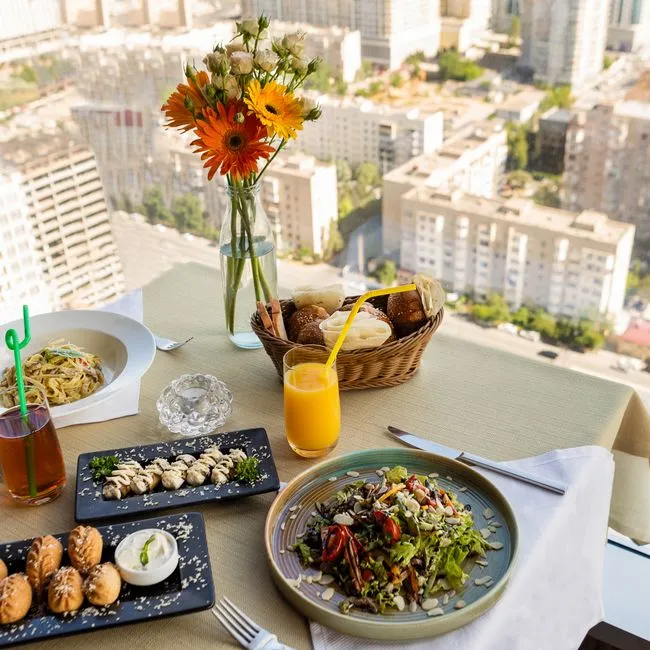 Brunch table at Paradise cafe